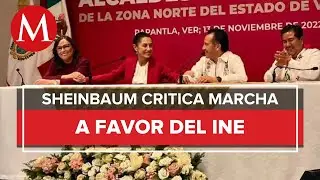 En marcha por INE s&oacute;lo juntaron a unos cuantos miles de personas: Sheinbaum