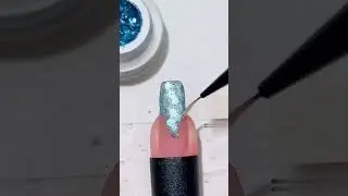 Sparkling blue glitter nail designs