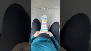 This is how I put my socks on at 9 months pregnant 😂🤰 #pregnant #pregnancy #pregnantlife