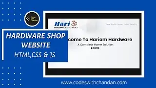 Hardware shop website design | HTML CSS & JS | Codes with chandan