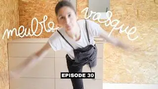 un MEUBLE-VASQUE sur mesure en CONTREPLAQU&Eacute; DE BOULEAU  - R&eacute;novation EP30