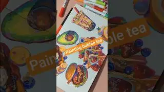 painting #bubbletea #boba #foodart #acrylicmarkers #sketchbook #illustration #drawingpainting #art