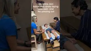 Dr Usha Jain advocates shot lying down for less pain & prevent from passing out. #drushajain #shots