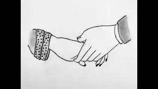 Drawing of two lovers holding hands / Boy and girl hand drawing