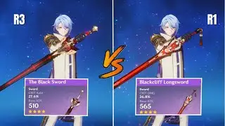 Ayato Weapon Comparison : Black Sword vs Blackcliff Longsword | Genshin Impact