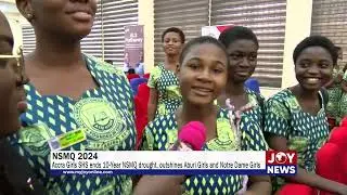 Accra Girls SHS ends 10-Year NSMQ drought, outshines Aburi Girls and Notre Dame Girls. #NSMQOnJoy