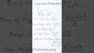 projectile motion#formulas#applied mechanics#Physics