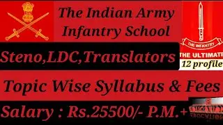 Army Infantry School draftsman, Steno, LDC, Driver, Translator, cook, Barbar Vacancy 2022. Syllabus