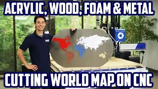 How to Cut Multi-Material World Map with CNC Router & Knife (AXYZ Trident)