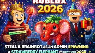 JP plays Roblox Steal a Brainrot as an admin and spawns a Strawberry Elephant 