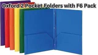 Oxford 2 Pocket Folders with Fasteners, Sturdy Plastic Folders, Letter Size, Asstd. Colors 6 Pack
