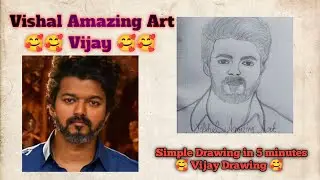How to draw Vijay Drawing #trending #drawing #thalapathyvijay #art #viral #video 