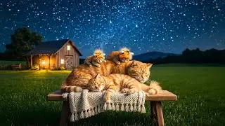 Mama Cat Creates Tiger Hats for Her Kittens on the Farm | Cat Family