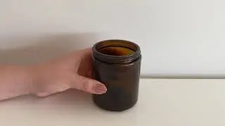 Amber Pharmacist Glass Jar with Gold Lid 200ml