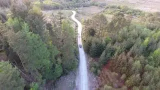 Drive through a Scottish Forest. Three Lochs forest drive in the Loch Lomond&Trossachs National Park