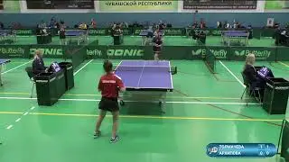 Толмачева Варвара (1019) - Архипова Мария (234). Настольный теннис. ПР до 13 лет 2023.