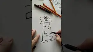 Fast drawing, how to draw a doodle lighthouse, #drawing #art #draw #easydrawing