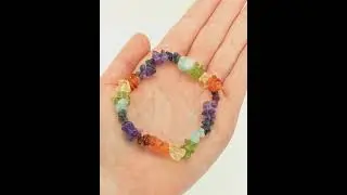 7 chakras gemstone chip bead bracelet by Julys Moon
