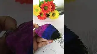 Viral butterfly painting with leaf 🍃#art# butterfly painting#shorts#satisfying #artscraft