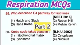 NEET Biology mcqs-Plant Physiology mcq - Respiration in Plants MCQs - Part (2)