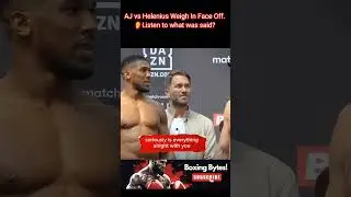 AJ vs. Helenius - Tense Weigh-In Face Off! #boxing #boxingbytes #boxingnews #anthonyjoshua #shorts