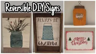 REVERSIBLE DIY HOLIDAY SIGNS | DOLLAR TREE CALENDAR DIY | BUDGET FRIENDLY FARMHOUSE HOME DECOR