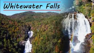 Drone footage of Whitewater Falls in Nantahala National Forest || North Carolina