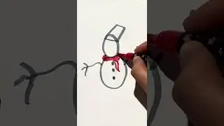 How to draw a snowman from number 0☃️☃️☃️ #drawing #snowman #shortsvideo