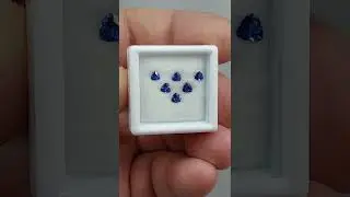 6 Faceted Benitoite Gemstones, Assorted Trillion cuts, 3.1 - 3.5 mm, .80 ctw