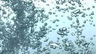 Slow Motion Flowing Bubbles in Water