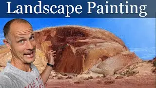 How to paint a red rock landscape in two hours with oil paint.