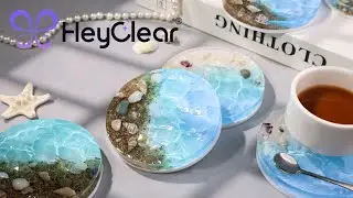 I Turned a Beach Into Coasters! ✨ Epoxy Resin Ocean Wave DIY (Super Easy)
