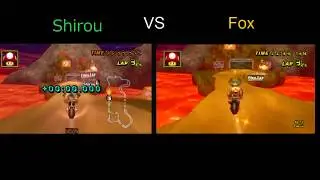 [MKW] Grumble Volcano [Shirou vs Fox] (Splitscreen)