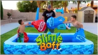 SLIME BAFF BOXING CHALLENGE!  (large boxing gloves)