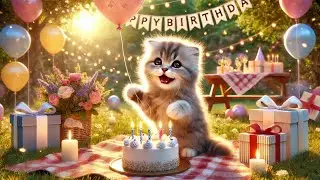 🎉Happy Birthday Song!!!🎂🎉【Cute Cat】