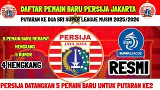 DAFTAR PEMAIN BARU PERSIJA JAKARTA PUTARAN KE2 RESMI - 5 PEMAIN BARU MERAPAT - 4 HENGKANG - PERSIJA