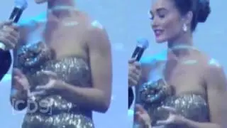 Very Hot Amy Jackson Adjusts Her Gown In front Of Cameras Do Wtach