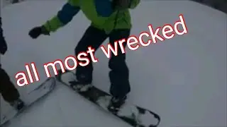 all most hit a snowboarder