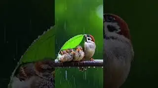 The cute little bird in the wind and rain. Brave against the storm #birds #nature #wildlife