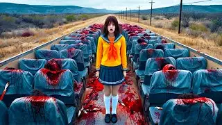 The girl bends to pick up the pen, and when she looks up, she finds her friends split in half.