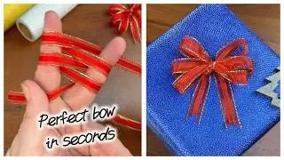 Easiest DIY Gift Bow Ever! Make a Perfect Christmas Bow in Seconds 🎁✨