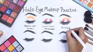 Halo & Glitter eye makeup tutorial for girls | How to do eye makeup step by step | Quick eye makeup