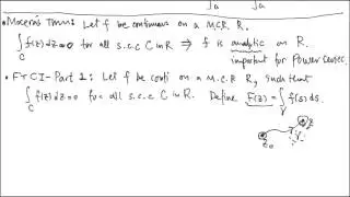 Morera's Theorem, Proof