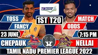 TNPL 1st Match day CSG vs NRK 23 june | tnpl 1st match chepauk vs nellai winner prediction |