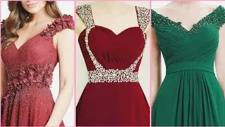 Most Top Trending New Classic Maxi Neckline Body Dress Design Lace Embellished Amazing Party Wear /