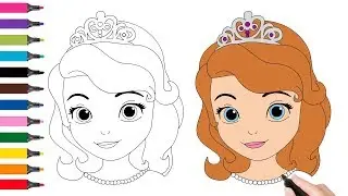 How to draw Sofia the First. Step by step Princess Sophia drawing. Рисуем Софию Прекрасную. 怎么画苏菲亚公主