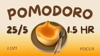 🍮 Basque Burnt Cheesecake | 25/5 Pomodoro Timer &middot; 1.5HRS | Lo-fi Caf&eacute; Ambience | Study With Me