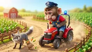 😱🦊 Gray Fox Farm Thief?! Police Monkey NaNa&rsquo;s Big Chase! 🐒🚨🏡