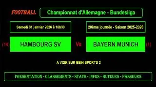 HAMBURG SV - BAYERN MUNICH: Matchday 20 Bundesliga - Football season 2025/2026