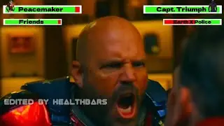 Peacemaker vs. Captain Triumph with healthbars 